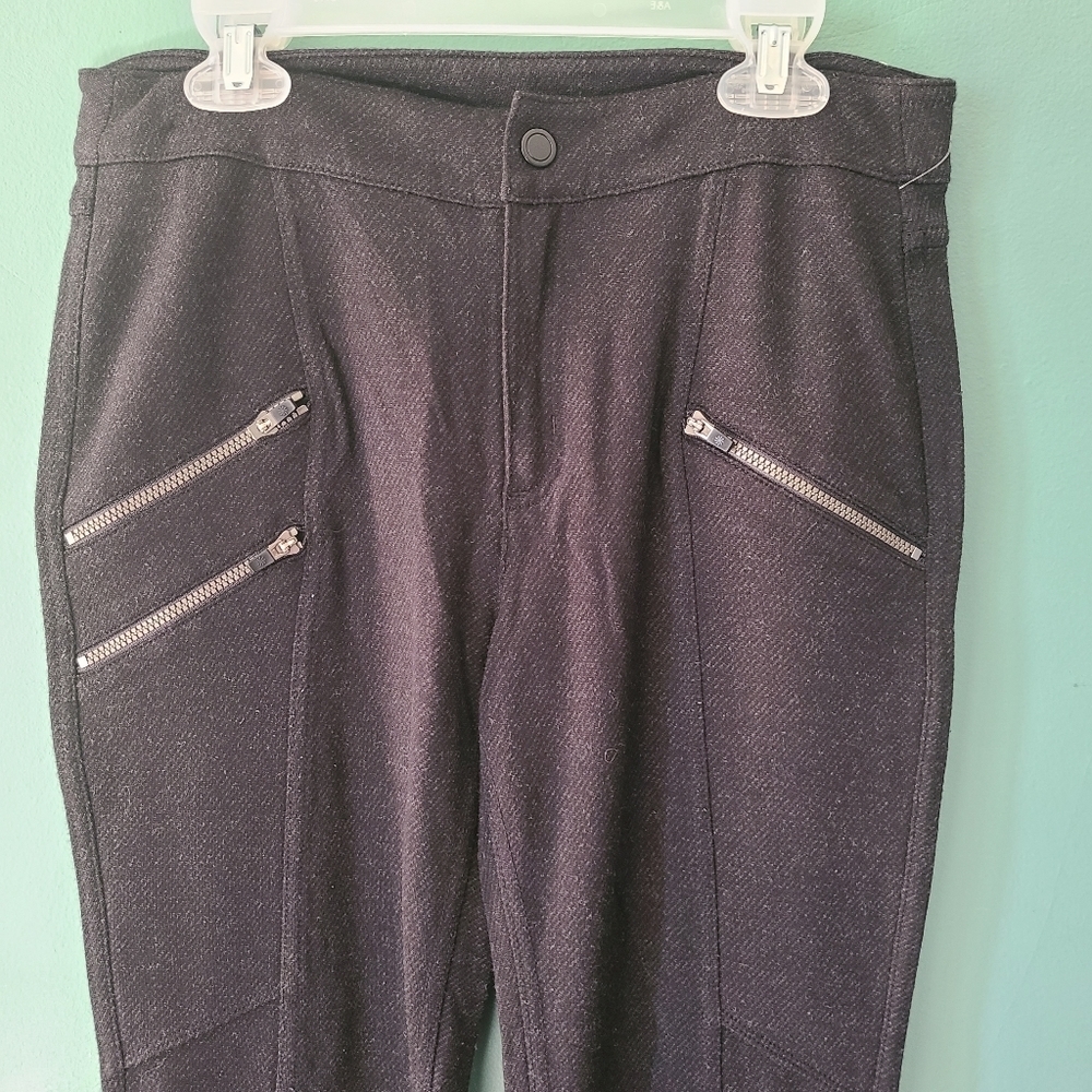 Athleta Zipper Black Leggings Size 4 - Picture 2 of 7